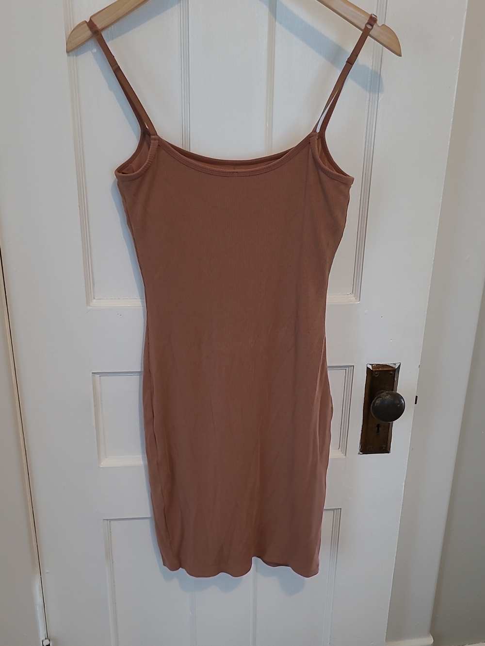 Popilush Shapewear Brown Tan Spaghetti-Strap Mini Dress - Picture 3 of 5